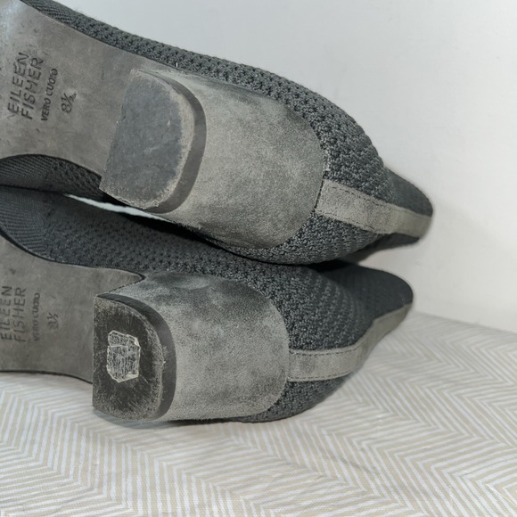 Eileen Fisher Womens 8.5 Sock Boot Gray Purl Stretch Knit Ankle Bootie Recycle - Picture 15 of 16